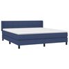 vidaXL Cama box spring con colch&oacute;n tela azul 160x200 cm