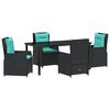 vidaXL Conjunto de Comedor de Jard&iacute;n 5 uds. Negro Polirat&aacute;n