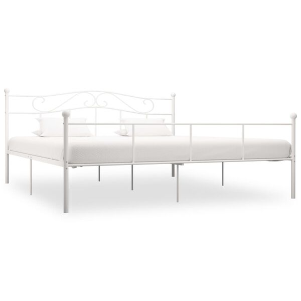 vidaXL Estructura de cama sin colchón metal blanco 180x200 cm