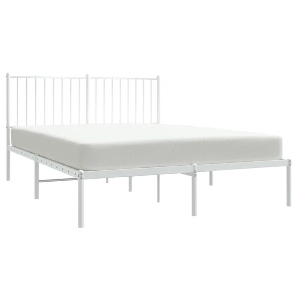 vidaXL Estructura cama sin colchón con cabecero metal blanco 140x200cm