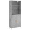 vidaXL Aparador alto madera contrachapada gris hormig&oacute;n 69,5x34x180 cm