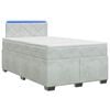 vidaXL Cama con Base Tapizada, Colch&oacute;n y Luz LED Gris Claro