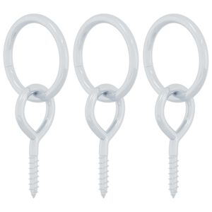 vidaXL Anillas para atar caballos con tornillos de ojo 3 uds acero plateado