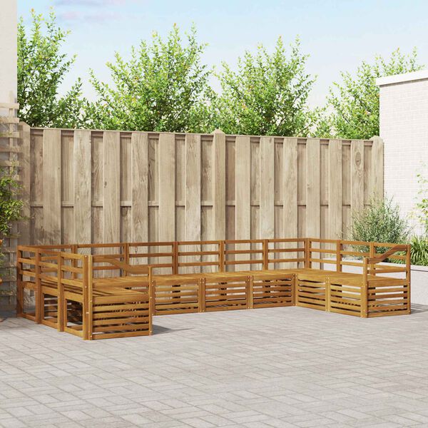 vidaXL Juegos de sof&aacute;s 10 pcs Natural Madera de Acacia S&oacute;lida