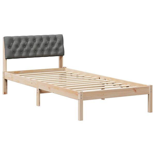 vidaXL Estructura de cama con cabecera Negro y gris oscuro 90 x 200 cm