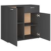 vidaXL Aparador de madera contrachapada gris 80x36x75 cm