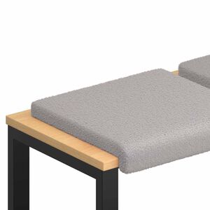 vidaXL Coj&iacute;n de banco 2 uds. Tela Sherpa Gris Claro Profundidad 35 cm