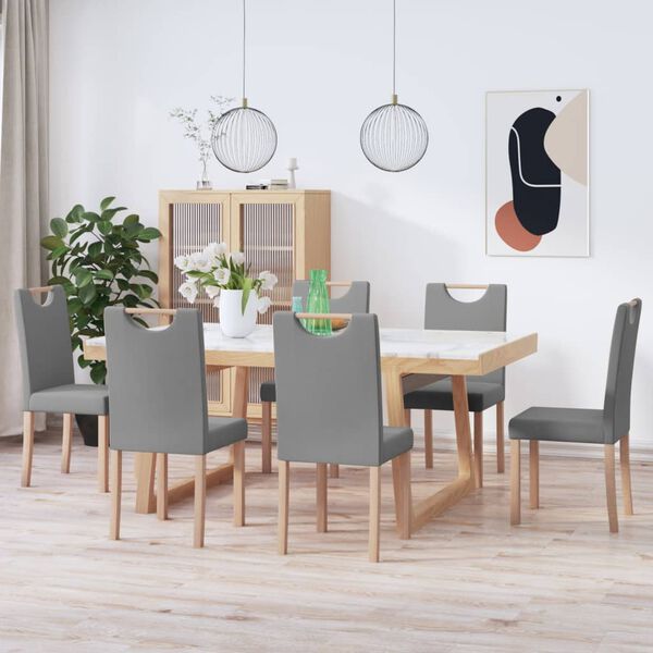 vidaXL Sillas de comedor 6 unidades tela gris claro