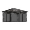 vidaXL Cenador con mosquitera tira luz LED antracita 4x3x2,73m 180g/m&sup2;