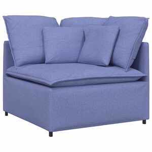 vidaXL M&oacute;dulo esquinero de sof&aacute; modular con cojines, color azul vaquero, 100 cm