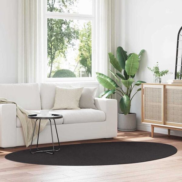 vidaXL Alfombra HUARTE Negro 160 x 230 cm Poli&eacute;ster