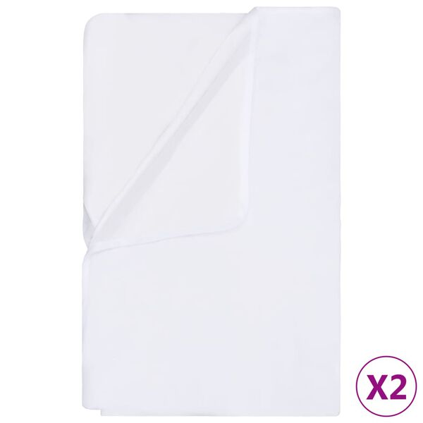 vidaXL Protector de colch&oacute;n impermeable 2 uds algod&oacute;n blanco 140x200cm