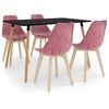 vidaXL Juego de comedor 5 piezas rosa