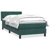 vidaXL Cama box spring con colch&oacute;n terciopelo verde oscuro 100x220 cm