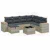 vidaXL Set de sof&aacute;s de jard&iacute;n 8 pzas y cojines rat&aacute;n sint&eacute;tico gris