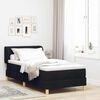 vidaXL Cama con somier y colchón Crema 90x200 cm Fabric Negro