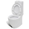vidaXL Juego de v&aacute;ter WC y bid&eacute; de cer&aacute;mica blanca