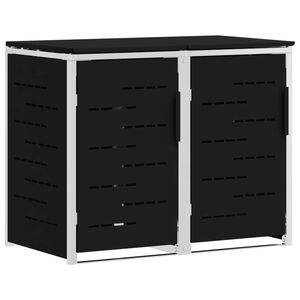 vidaXL Almacenamiento de contenedor con ruedas for 2 Bins 240L Negro