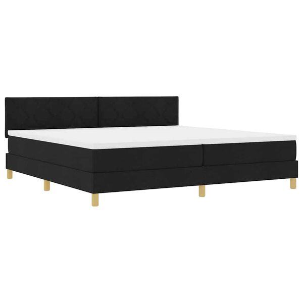 vidaXL Cama tipo Box Spring con colch&oacute;n Negro 200 x 200 cm tela