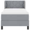 vidaXL Cama tipo Box Spring con colch&oacute;n Gris claro 80 x 200 cm tela