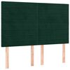 vidaXL Cama box spring colch&oacute;n y LED terciopelo verde oscuro 140x200cm