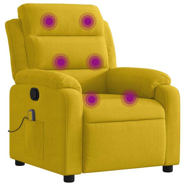 vidaXL Sill&oacute;n de masaje reclinable de terciopelo amarillo