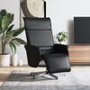 vidaXL Sill&oacute;n reclinable con reposapi&eacute;s cuero sint&eacute;tico negro