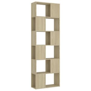 vidaXL Librer&iacute;a separador contrachapada roble Sonoma 60x24x186 cm