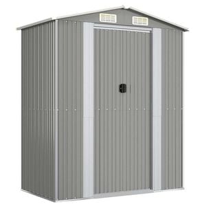 vidaXL Cobertizo de jard&iacute;n acero galvanizado gris claro 192x108x223 cm