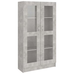 vidaXL Vitrina de madera contrachapada gris hormig&oacute;n 82,5x30,5x150cm