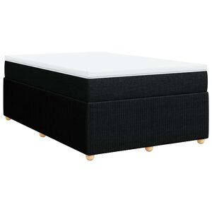 vidaXL Cama box spring con colch&oacute;n tela negro 120x200 cm