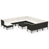 vidaXL Set de muebles de jard&iacute;n 13 pzas cojines rat&aacute;n sint&eacute;tico negro