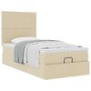 vidaXL Cama otomana con colch&oacute;n crema 90x200 cm tela