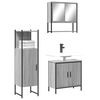vidaXL Set de muebles de ba&ntilde;o 3 pzas madera contrachapada gris sonoma