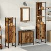 vidaXL Juego de muebles de ba&ntilde;o 4 pcs Marr&oacute;n Madera contrachapada