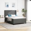 vidaXL Cama tipo Box Spring con colch&oacute;n Gris oscuro 200 x 140 cm tela