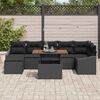 vidaXL Conjunto de sofá de jardín 8 pcs Negro Poliratán