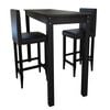 vidaXL Mesa de bar con 2 sillas de barra negras