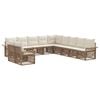 vidaXL Conjunto de sof&aacute;s de jard&iacute;n 11 pcs Beige rat&aacute;n sint&eacute;tico