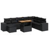 vidaXL Set sof&aacute;s jard&iacute;n y cojines 9 pzas rat&aacute;n sint&eacute;tico acacia negro