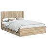 vidaXL Estructura de cama con almacenamiento y cabecero Roble Sonoma