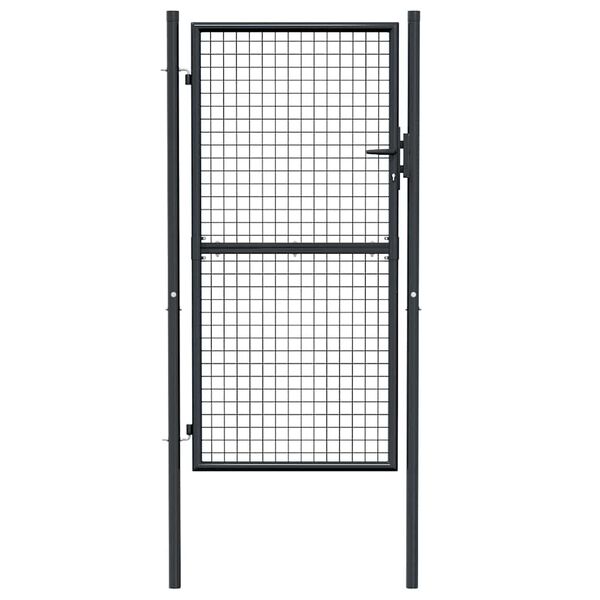 vidaXL Puerta de jard&iacute;n de malla acero galvanizado 100 x 175 cm gris