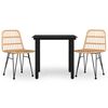 vidaXL Juego de comedor de jardín 3 piezas ratán sintético