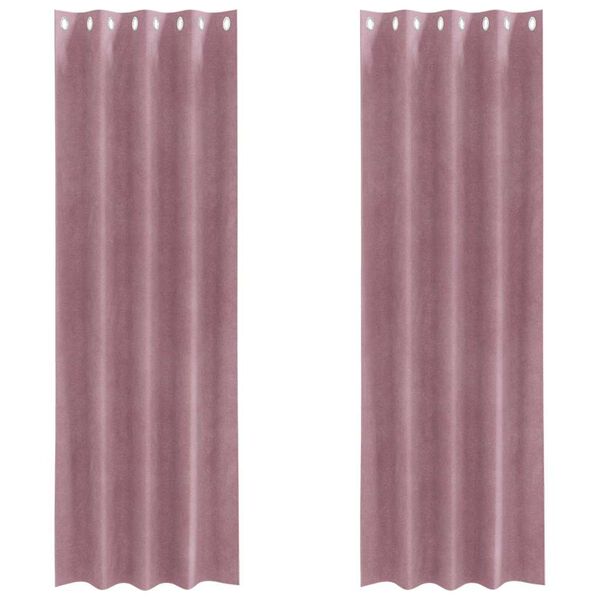 vidaXL Cortinas opacas 2 pcs Rosa Oscuro 140 x 225 cm Terciopelo