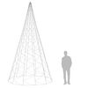 vidaXL &Aacute;rbol de Navidad en asta bandera 1400 LED blanco c&aacute;lido 500cm