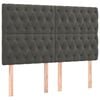 vidaXL Estructura de cama sin colch&oacute;n terciopelo gris oscuro 140x190cm