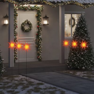 vidaXL Lámparas de Navidad LED plegables 3 unidades rojo 35 cm