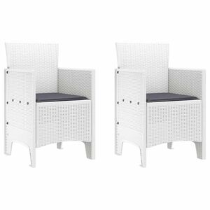 vidaXL Silla de Jard&iacute;n con coj&iacute;n 2 pcs 53 x 49 x 85 cm Polipropileno