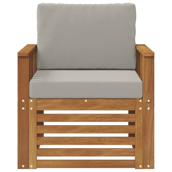 vidaXL Conjunto de sof&aacute;s de exterior con coj&iacute;n Natural 71 x 63 x 73 cm