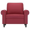 vidaXL Sillón cuero sintético rojo tinto 60 cm